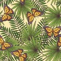 Hand drawn tropical seamless pattern Vector. vector