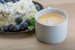 café con tarta de arándanos foto