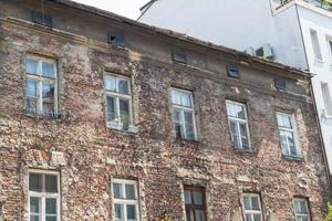 Beautiful facade of old town house in Krakow, Poland photo