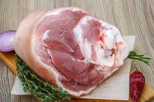 Raw pork knuckle photo