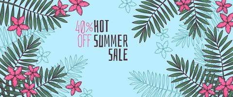 Hand drawn summer banner Vector. vector