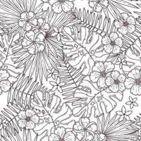 Hand drawn tropical seamless pattern Vector. vector