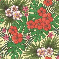 Hand drawn tropical seamless pattern Vector. vector