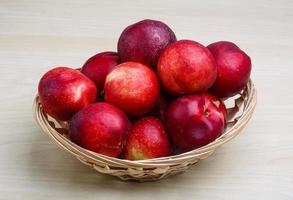 Nectarines in dish photo