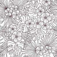 Hand drawn tropical seamless pattern Vector. vector