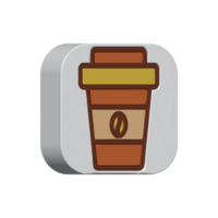 kafé genomskinliga png-tillgångar i 3d-stil png