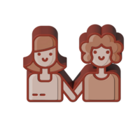 ilustração de design de casal png estilo 3d