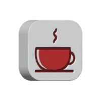 Coffee shop transparent png assets  on 3d style