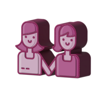 pareja diseño ilustración png estilo 3d