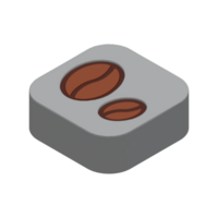 Coffee shop transparent png assets  on 3d style