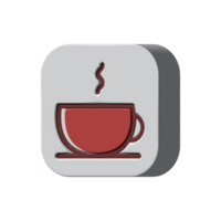 Coffee shop transparent png assets  on 3d style