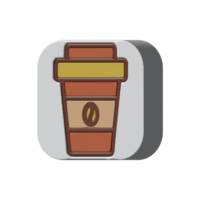 coffeeshop transparante png-middelen in 3D-stijl png