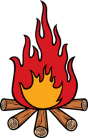 illustration png de couleur de feu de camp