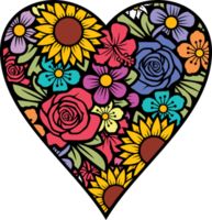 Floral heart png - bouquet of flowers and plants