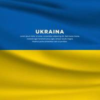 Bandera realista de la ilustración de vector de ucrania. día de la independencia de ucrania con bandera realista. ilustración de vector de bandera ondeante