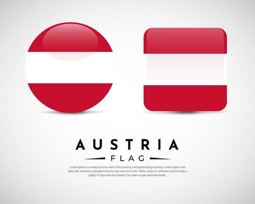 Realistic Austria flag icon vector. Set of Austria flag emblem vector