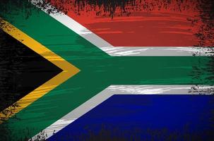 vector de fondo de bandera ondulada de sudáfrica con estilo de trazo de pincel. ilustración vectorial del día de la independencia de sudáfrica.