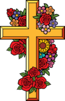 illustrazione png di colore croce di fiori