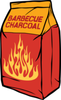 illustration png de sac de papier de charbon de bois - briquettes de barbecue