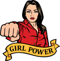 Girl power design - woman punching png