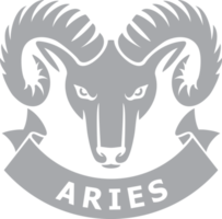 Aries sign - horoscope symbol, astrology icon. Png illustration.