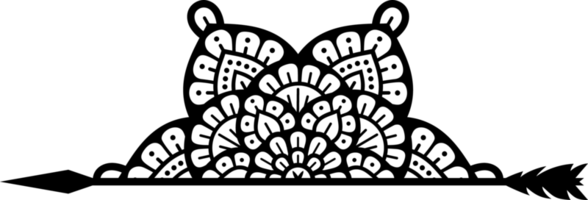 demi mandala et flèche symbole illustration png