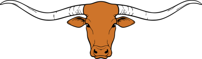 cabeza de cuerno largo - diseño de texas, icono de toro. ilustración png. png