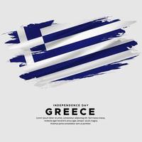 nuevo diseño del vector del día de la independencia de Grecia. bandera de grecia con vector de pincel abstracto
