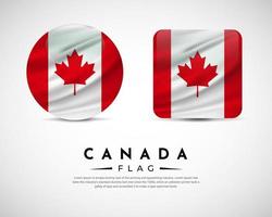 Realistic Canada flag icon vector. Set of Canada flag emblem vector