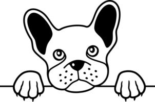 ilustración de png de bulldog francés en blanco y negro