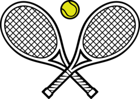 ilustração de raquetes de tênis e bola png