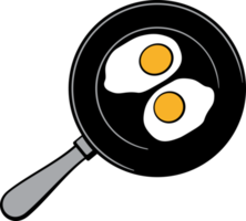 huevos fritos en sartén ilustración png