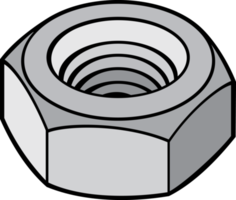 Grey screw nut png illustration