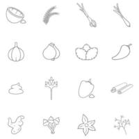 Spice icon set outline vector