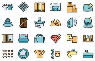 Perfectionism icons set line color vector