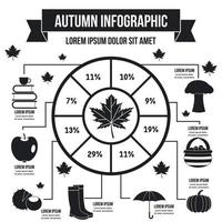 concepto infográfico de otoño, estilo simple vector