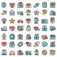 Loyalty program icons vector flat