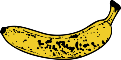 Old rotten banana with dark spots png