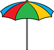 Illustration of colorful beach umbrella png