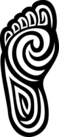 Foot symbol in tattoo style png illustration