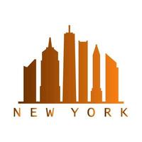 New york skyline on white background vector