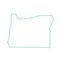 mapa de oregon sobre fondo blanco vector