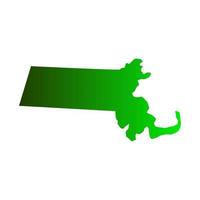 Massachusetts map on white background vector