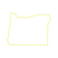 mapa de oregon sobre fondo blanco vector