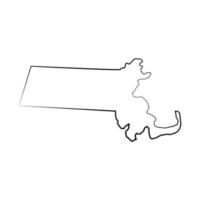 Mapa de Massachusetts sobre fondo blanco. vector