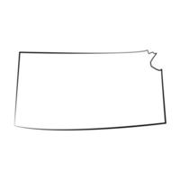 Kansas map on white background vector