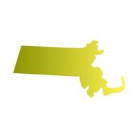 Massachusetts map on white background vector