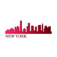 New york skyline on white background vector