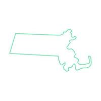 Mapa de Massachusetts sobre fondo blanco. vector