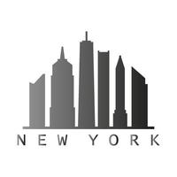 New york skyline on white background vector